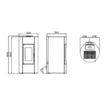 Pack promo : Poêle à Granulés Etanche EMAFLAM NALA 9 kW Blanc + Kit ventou – Image 2