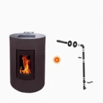 Pack promo : Poêle à Granulés Etanche Canalisable EMAFLAM NOVA 12 kW Noir + Kit ventouse