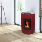 Pack promo : Poêle à Granulés Etanche Canalisable EMAFLAM NOVA 12 kW Bordeaux + Kit ventouse – Image 4