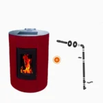 Pack promo : Poêle à Granulés Etanche Canalisable EMAFLAM NOVA 12 kW Bordeaux + Kit ventouse