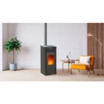 Pack promo : Poêle à granulés Etanche Connecté EMAFLAM REVA 9 kW Noir + Kit ventouse – Image 4