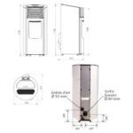 Pack promo : Poêle à granulés Etanche Connecté EMAFLAM REVA 9 kW Noir + Kit ventouse – Image 2