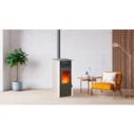 Pack promo : Poêle à granulés Etanche Connecté EMAFLAM REVA 9 kW Blanc + Kit Ventouse – Image 3