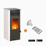 Pack promo : Poêle à granulés Etanche EMAFLAM REVA 9 kW Blanc + Boitier Wifi offert