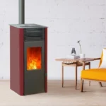 Pack promo : Poêle à granulés Etanche EMAFLAM REVA 9 kW Bordeaux + Boitier Wifi offert – Image 4