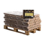 Briquettes rondes de hêtre demi-palette 48 paquets x 10 kg (480 kg)