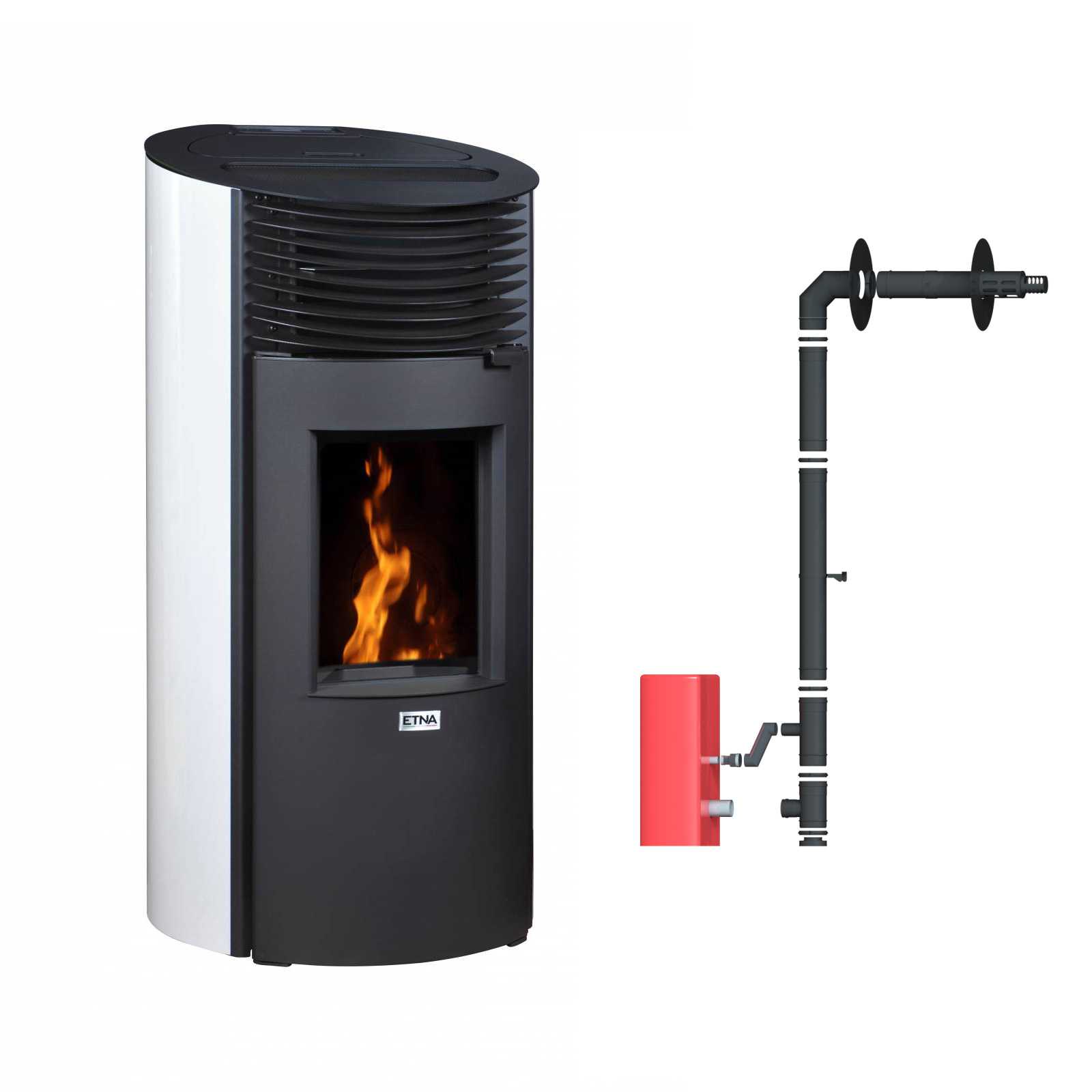 D A-2 Poêle cheminée à granulés étanche Roméo + Kit ventouse Dinak 9kW – Image 1